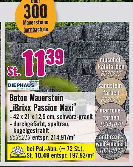 Hornbach Diephaus Beton Mauerstein Ibrixx Passion Maxi