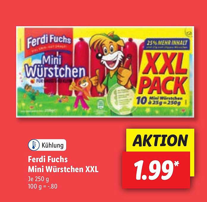 Ferdi Angebot Xxl bei Kühlung Lidl Würstchen Mini Fuchs