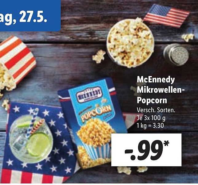 Mcennedy Mikrowellen-popcorn Angebot bei Lidl