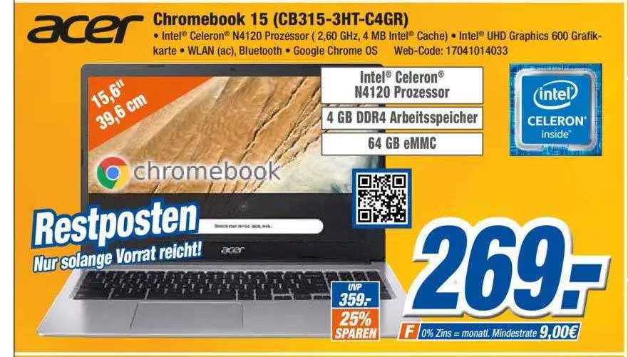 Expert Klein Acer Chromebook 15 (cb315-3ht-c4gr)