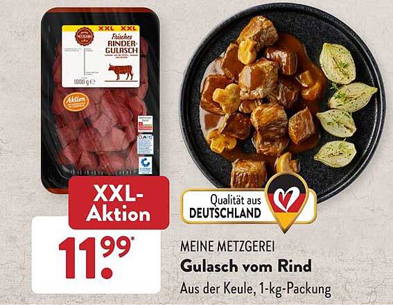 Meine Metzgerei Gulasch Vom Rind Angebot bei ALDI SÜD - 1Prospekte.de
