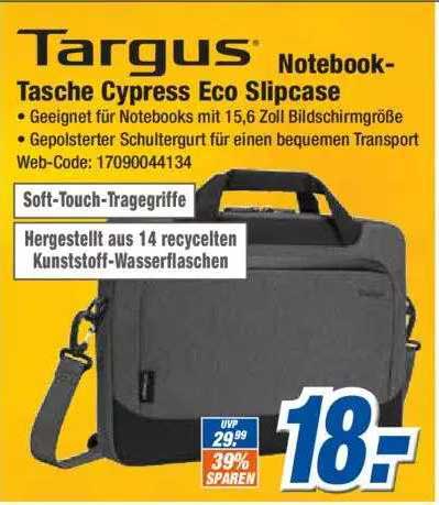 Expert Klein Targus Notebook-tasche Cypress Eco Slipcase