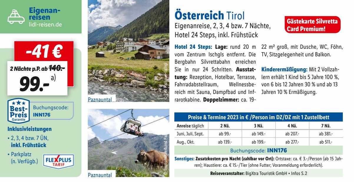 österreich Tirol Angebot bei Lidl Reisen 1Prospekte.de