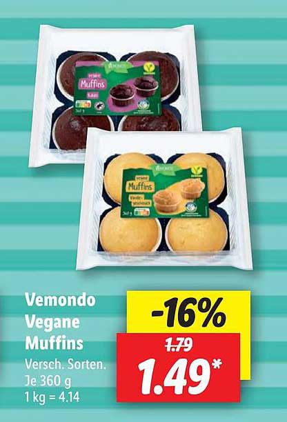 Vemondo Vegane Muffins Angebot bei Lidl