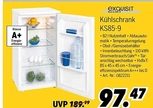 MEDIMAX Exquisit Kühlschrank KS85-9