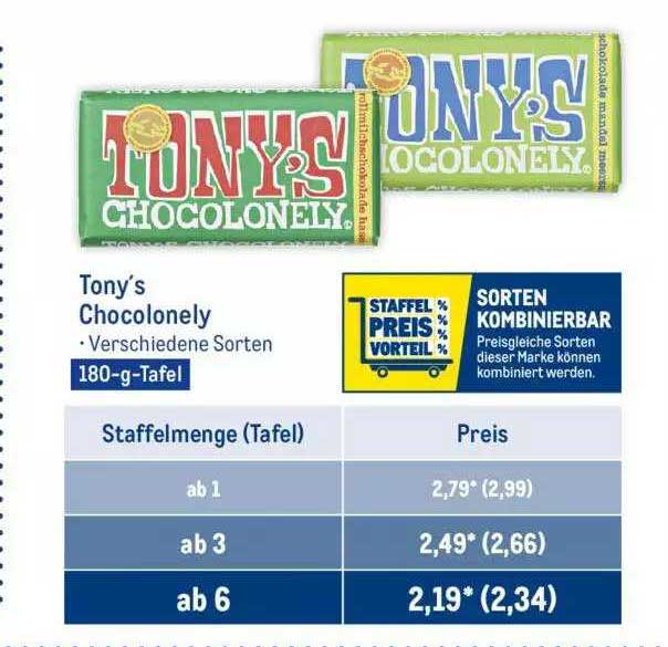 Tony's Chocolonely Angebot bei METRO - 1Prospekte.de