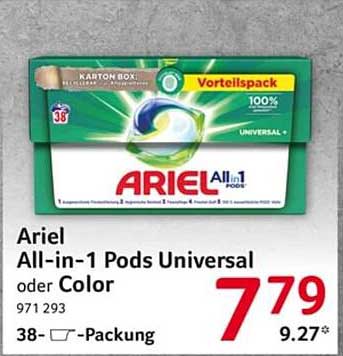 Ariel All-in-1 Pods Universal Oder Color Angebot bei Selgros ...