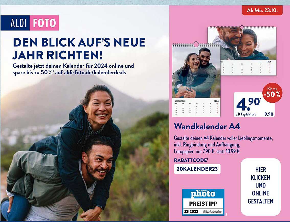 Wandkalender A4 Angebot bei ALDI SÜD 1Prospekte.de