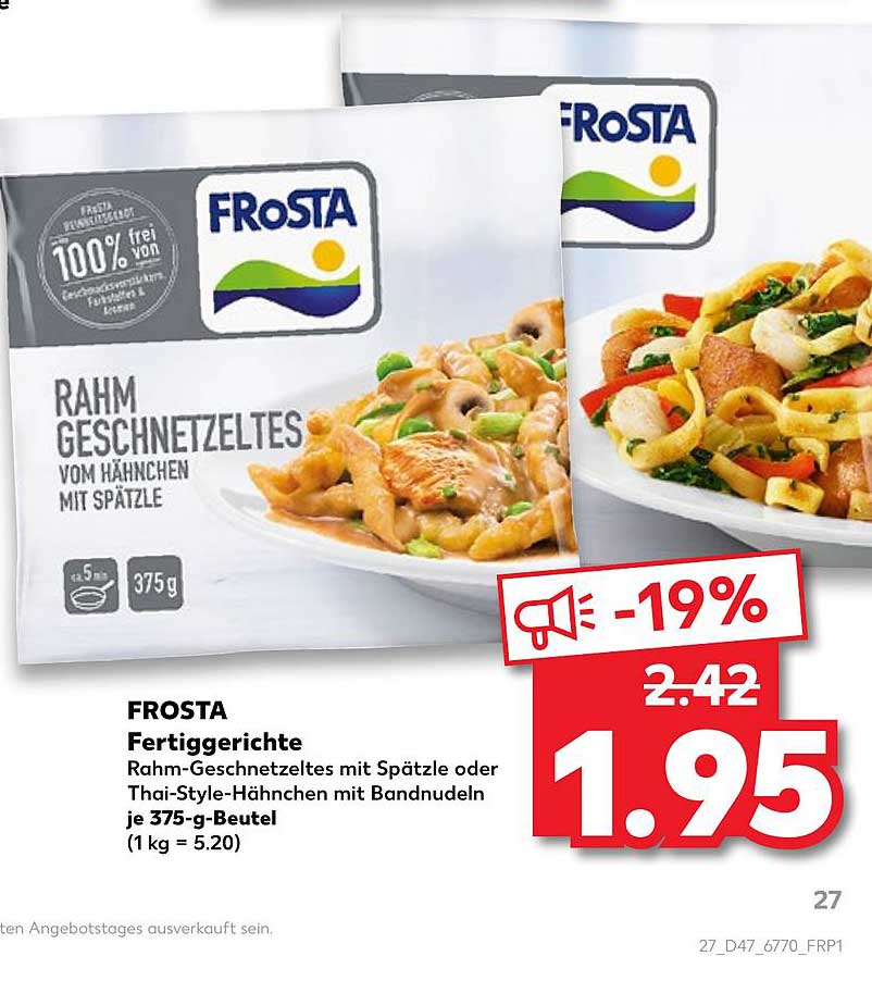 Frosta Fertiggerichte Angebot bei Kaufland 1Prospekte.de
