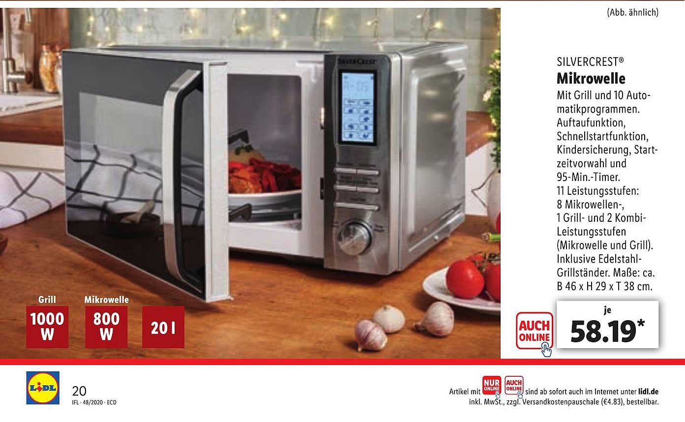Silvercrest Mikrowelle Angebot bei Lidl 1Prospekte.de