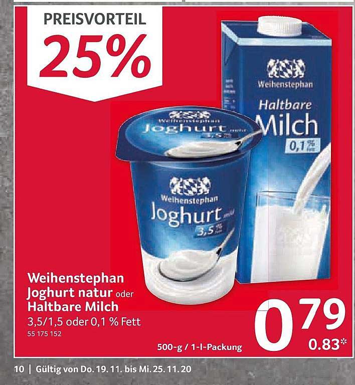 Weihenstephan Milch Im Angebot Diese Woche Weihenstephan Joghurt Natur Oder Halbare Milch Angebot bei Selgros