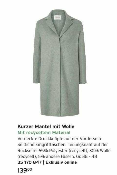 Tchibo Kurzer Mantel Mit Wolle