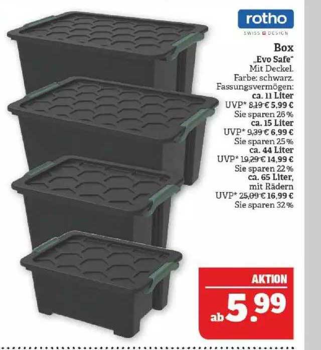 Rotho Aufbewahrungsbox EVO Safe inklusive Deckel 65 l 