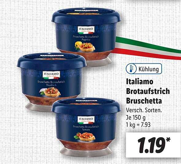 Italiamo Brotaufstrich Bruschetta Angebot bei Lidl - 1Prospekte.de