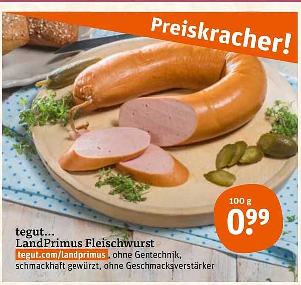 Landprimus Fleischwurst Angebot bei Tegut - 1Prospekte.de