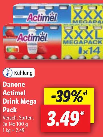Danone Actimel Drink Mega Pack Angebot bei Lidl