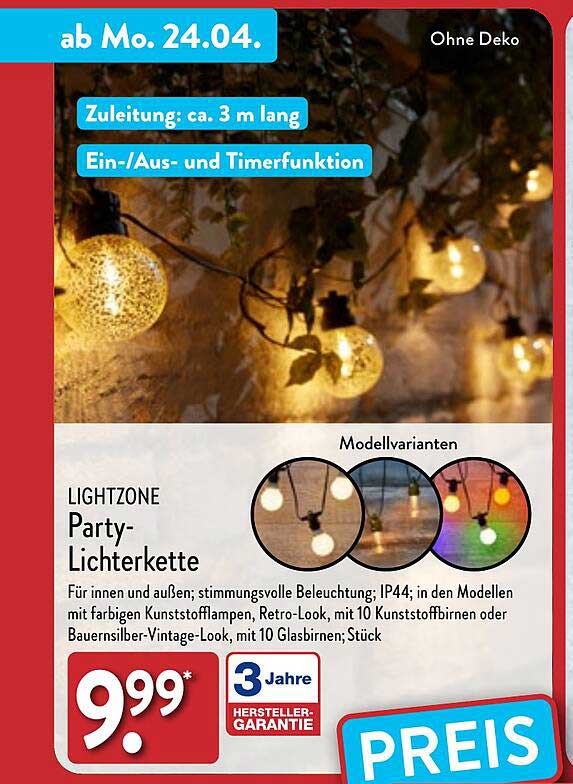 Lightzone Partylichterkette Angebot bei ALDI Nord 1Prospekte.de