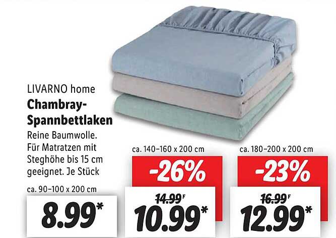Livarno Home Champrayspannbettlaken Angebot bei Lidl 1Prospekte.de