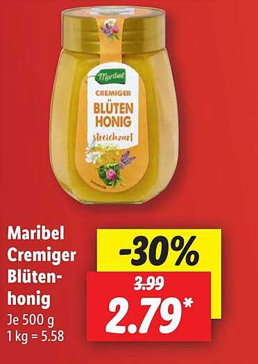 Maribel Cremiger Blütenhonig Angebot bei Lidl - 1Prospekte.de