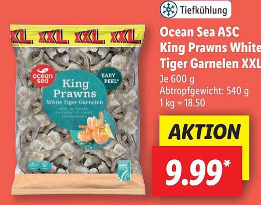 King Tiger bei Garnelen Asc Angebot Lidl Xxl Prawns Sea Ocean White