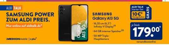 Samsung Galaxy A13 5g Angebot bei ALDI SÜD 1Prospekte.de