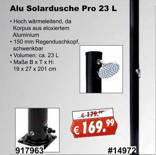 Stabilo Fachmarkt Alu Solardusche Pro 23l