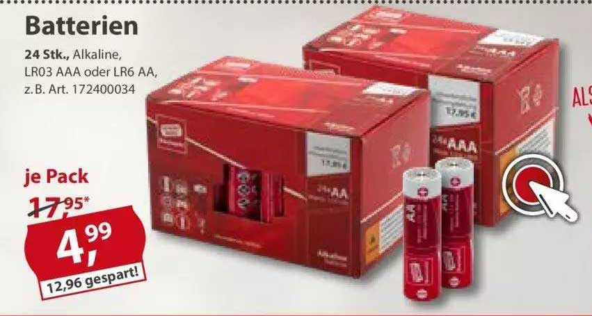 Batterien Angebot bei Sonderpreis Baumarkt