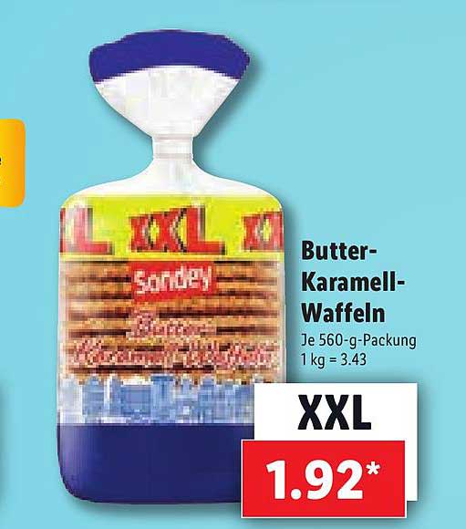Sondey Butter Karamell Waffeln Xl Packung Angebot bei Lidl