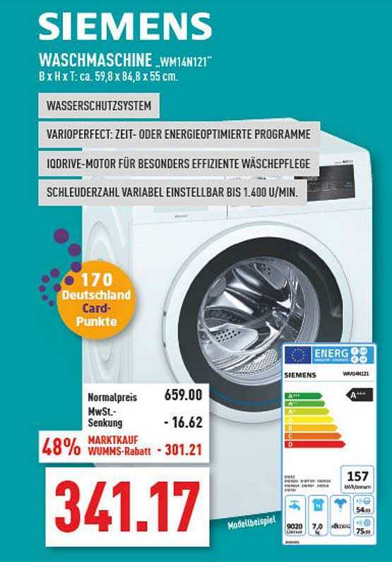 Marktkauf Waschmaschine Siemens
