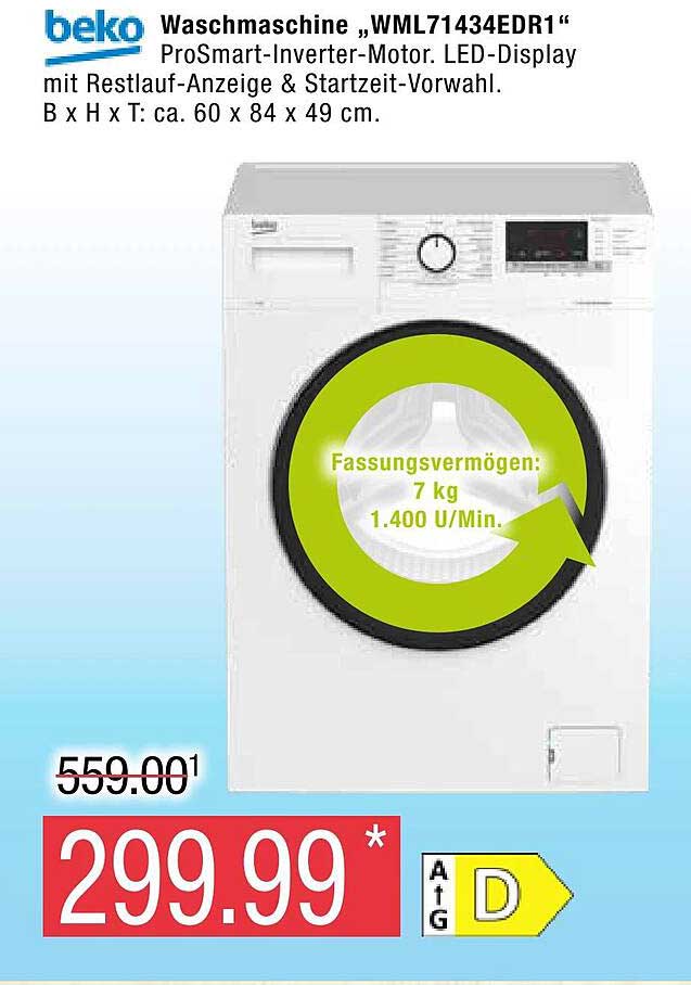 Beko Waschmaschine Wml Edr Angebot Bei Marktkauf Prospekte De