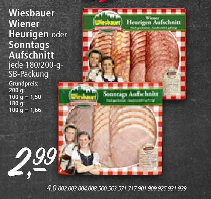 Wiesbauer Wiener Heurigen Oder Sonntags Aufschnitt Angebot bei Real