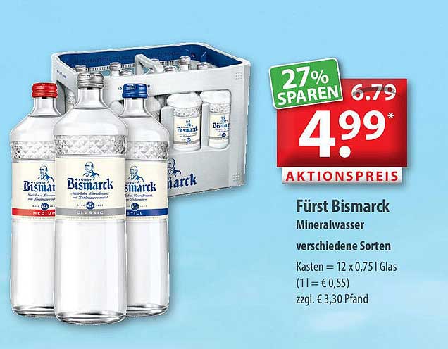 Fürst Bismarck Mineralwasser Angebot bei Getrankeland