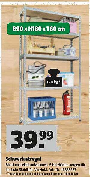 Schwerlastregal Angebot bei Hagebaumarkt 1Prospekte.de