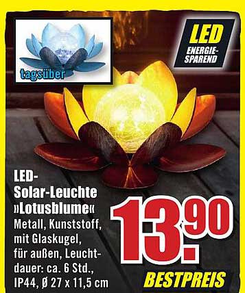 B1 Discount Baumarkt Led-solar-leuchte „lotusblume“