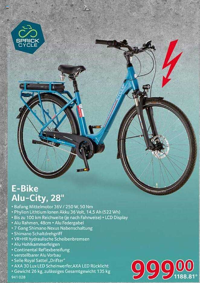 Sprick Cycle E-bike Alu-city, 28