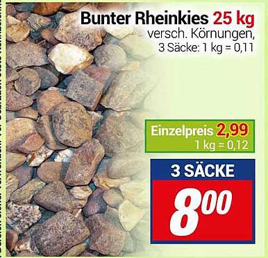 Centershop Bunter Rheinkies 25 Kg