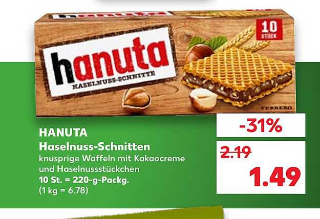 Hanuta Haselnuss-schnitten Angebot bei Kaufland - 1Prospekte.de