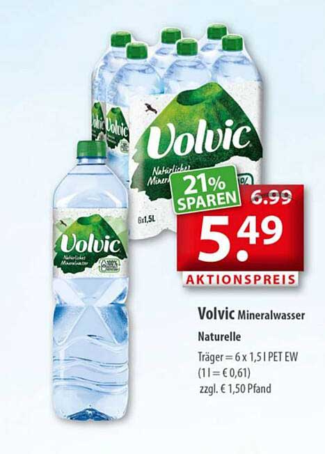 Volvic Mineralwasser Naturelle Angebot bei Getränkeland - 1Prospekte.de