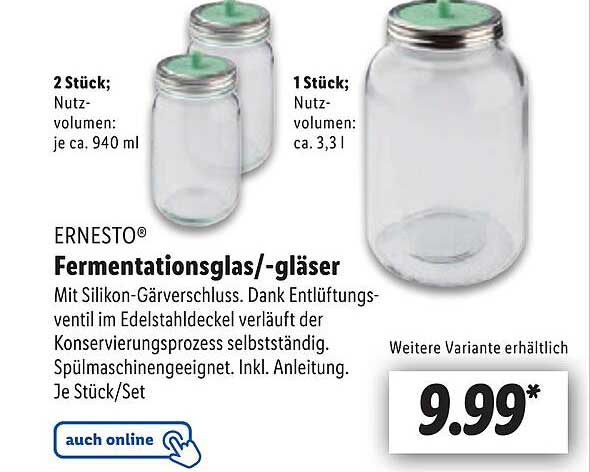 Arnesto Fermentationsglas Oder -gläser Angebot bei Lidl