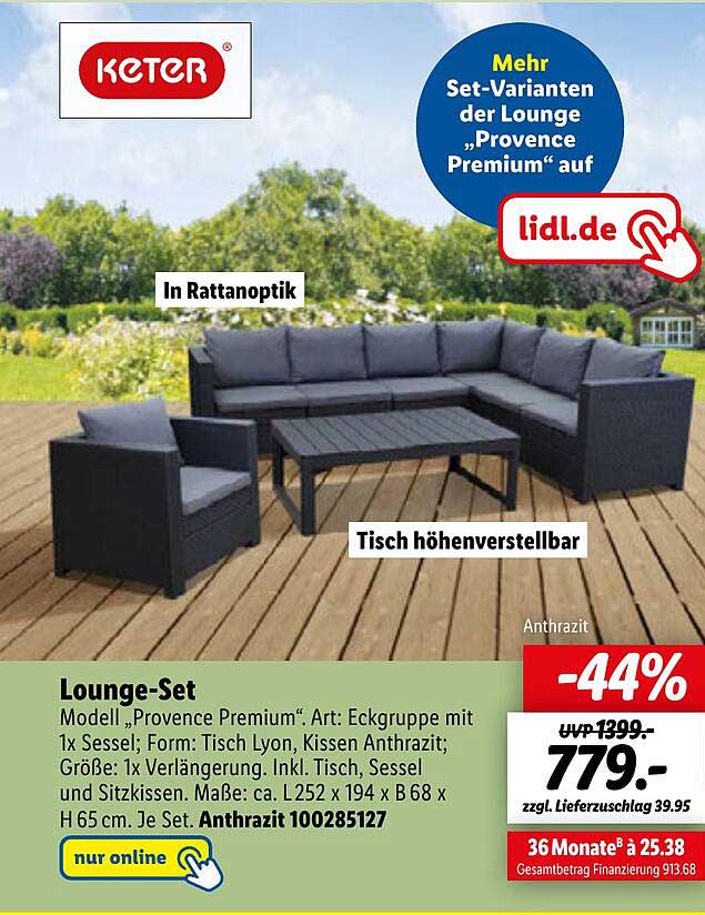 Loungeset Modell „provence Premium“ Angebot bei Lidl 1Prospekte.de