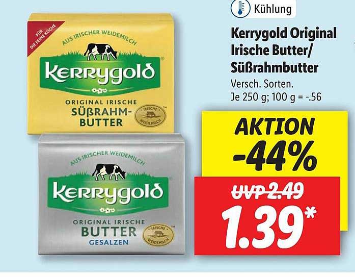 kerrygold original irische butter sussrahmbutter angebot bei lidl