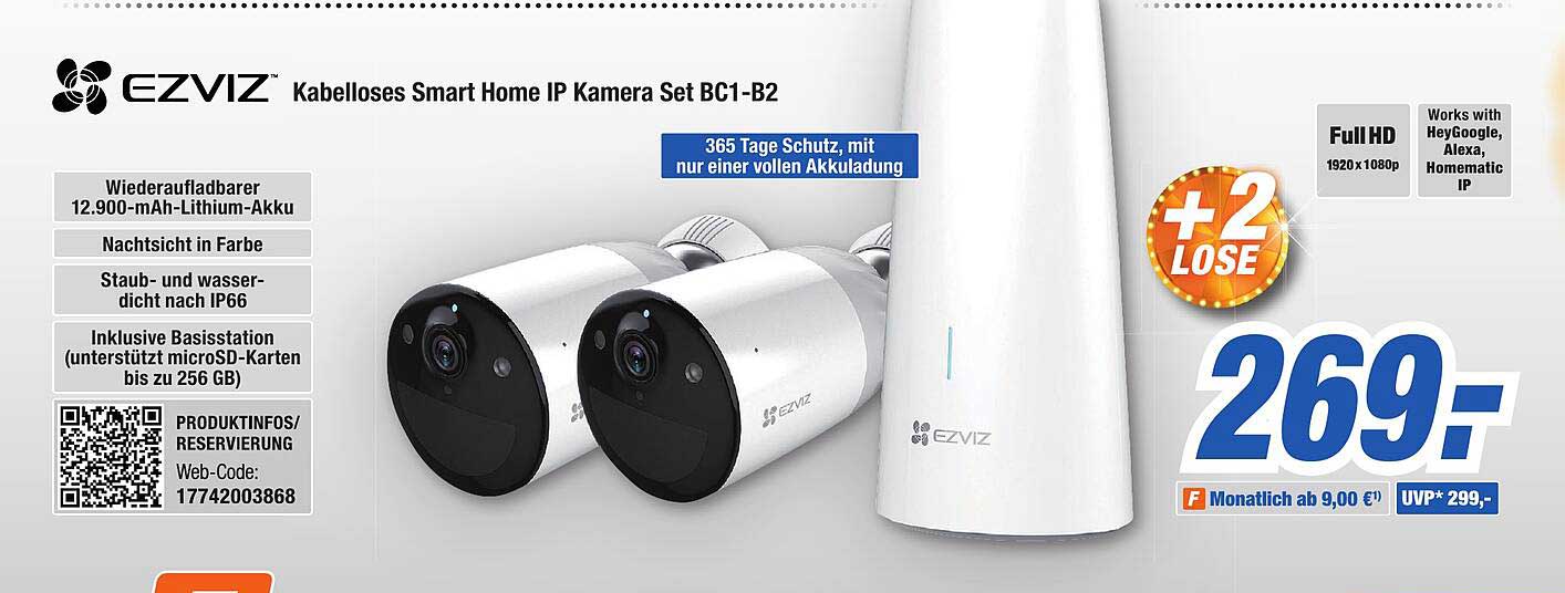 Ezviz Kabelloses Smart Home Ip Kamera Set Bc1-b2 Angebot Bei Expert ...