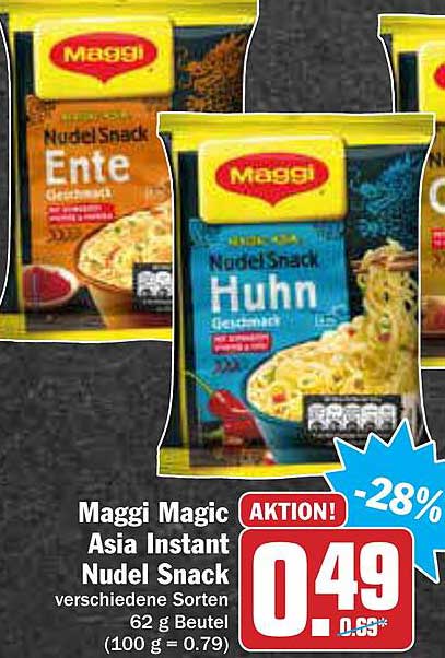 AEZ Maggi Magic Asia Instant Nudel Snack Verschiedene Sorten