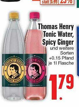 Thomas Henry Tonic Water, Spicy Ginger Angebot bei EDEKA - 1Prospekte.de