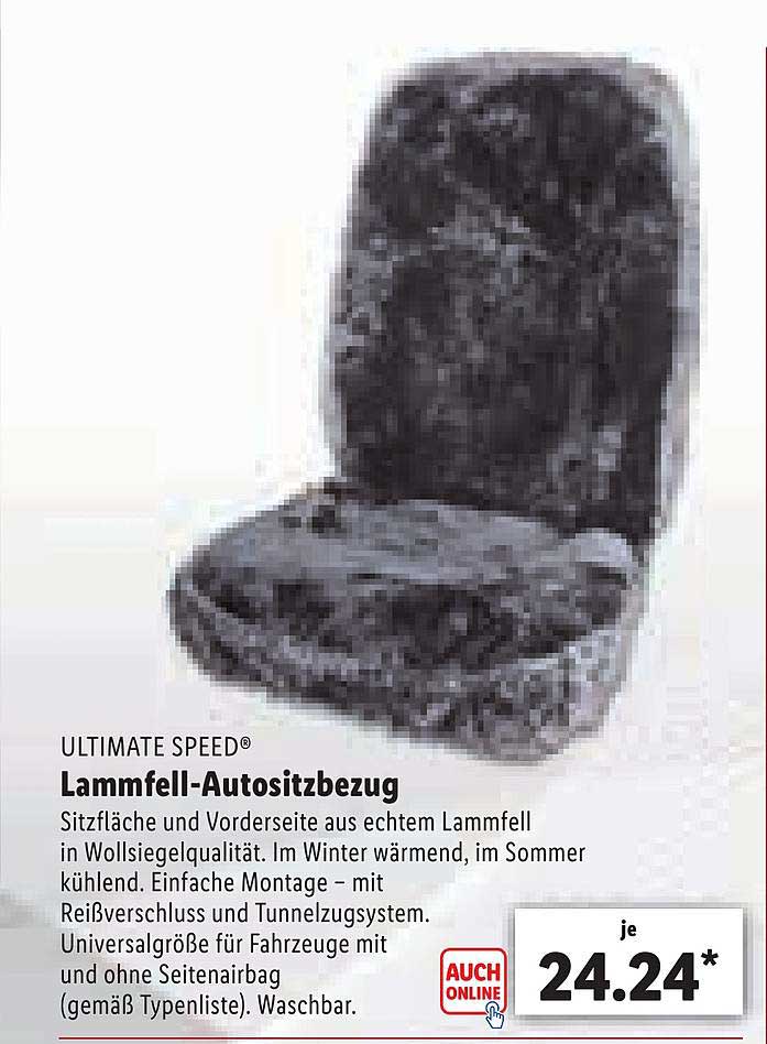 ULTIMATE SPEED® Lammfell-Autositzbezug, mit Tunnelzugs…