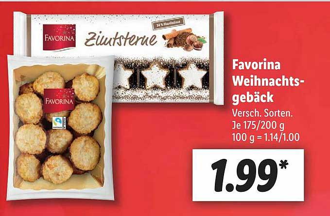 Favorina Weihnachtsgebäck Angebot bei Lidl - 1Prospekte.de