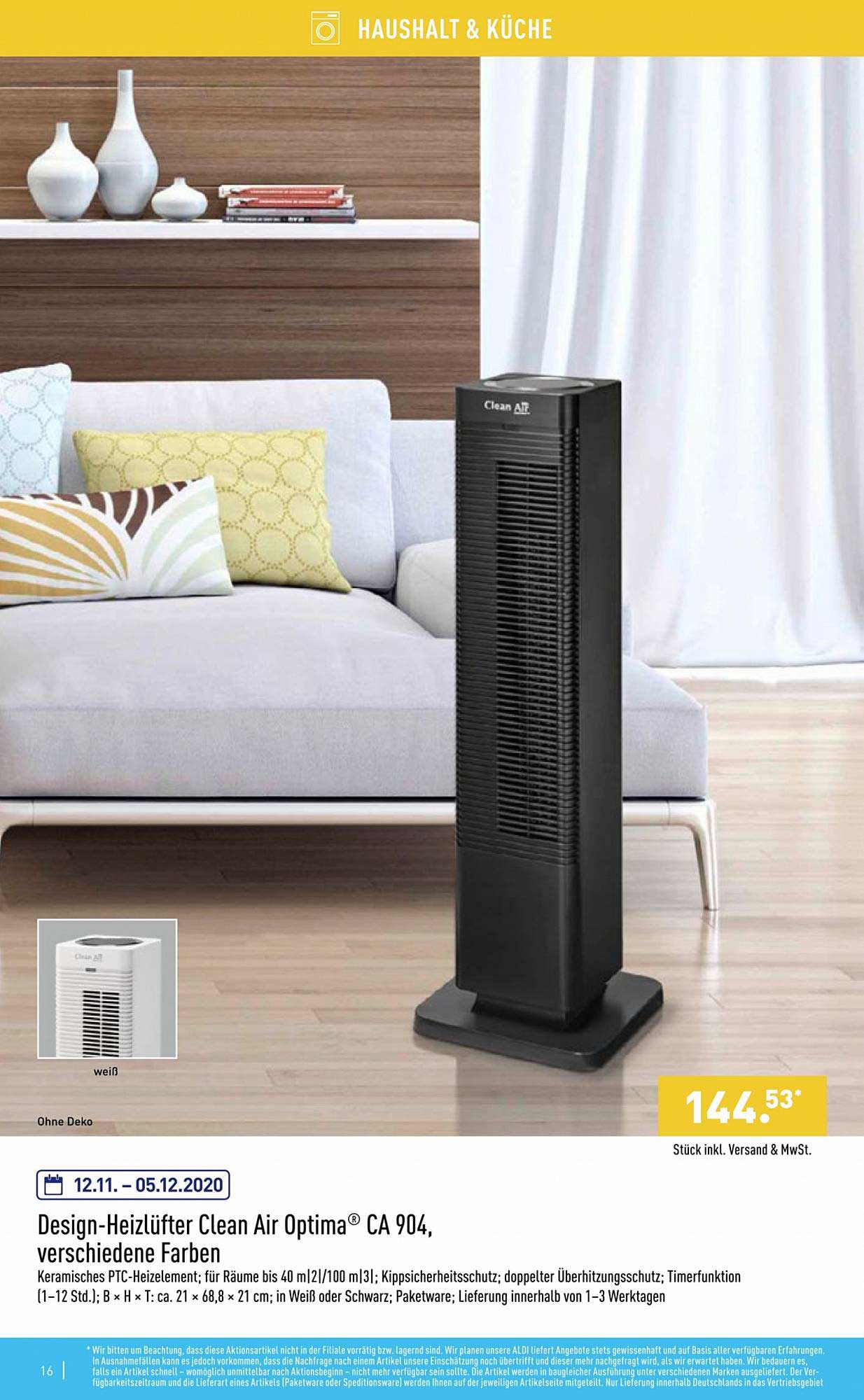 Clean Air Optima CA-904C: Termoventilatore 2in1 Design, Caldo E Freddo Con Telecomando Per Ambienti Fino A 40m²