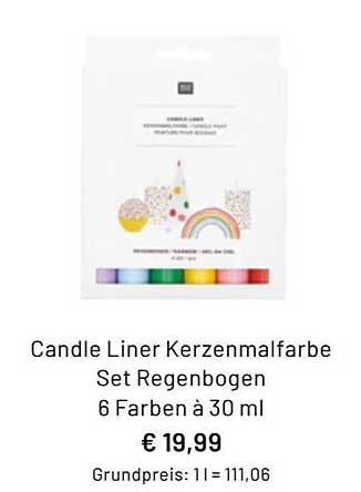 Idee Creativmarkt Candle Liner Kerzenmalfarbe Set Regenbogen