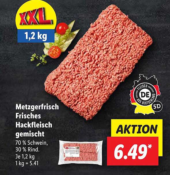 Frisches Schweinehackfleisch Xxl Packung Angebot bei Lidl