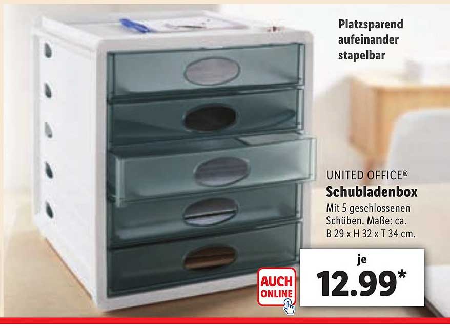 United Office Schubladenbox Angebot bei Lidl